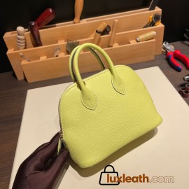 Hermes mini bolide Chevre R9 /Jaune Bourgeon Full Handmade 034