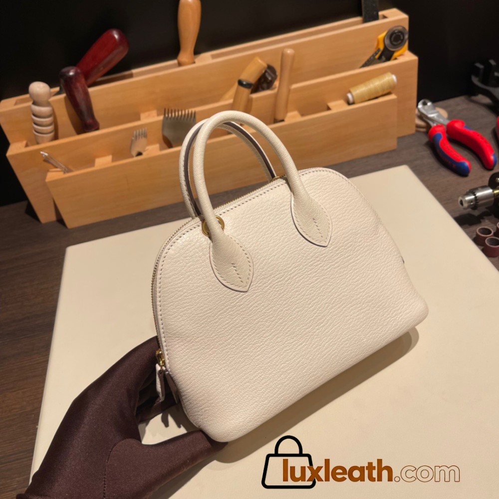 Hermes mini bolide Chevre I2 /Nata Full Handmade 035