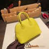 Hermes mini bolide Chevre 9R/Lime Full Handmade 036