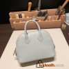 Hermes mini bolide Chevre 80 /Pearl Grey  Full Handmade 045
