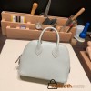 Hermes mini bolide Chevre 80 /Pearl Grey  Full Handmade 045