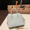 Hermes mini bolide Chevre 80 /Pearl Grey  Full Handmade 045