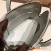 Hermes mini bolide Chevre 80 /Pearl Grey  Full Handmade 045