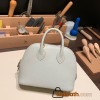 Hermes mini bolide Chevre 80 /Pearl Grey Full Handmade 046