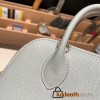 Hermes mini bolide Chevre 80 /Pearl Grey Full Handmade 046