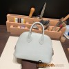 Hermes mini bolide Chevre 80 /Pearl Grey Full Handmade 046