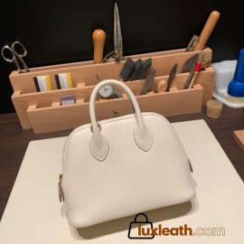 Hermes mini bolide Chevre 10 /Craie Full Handmade 049