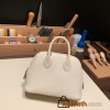 Hermes mini bolide Chevre 10 /Craie Full Handmade 049