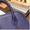 Hermes mini bolide Chevre M3/Blue Encre Full Handmade 050