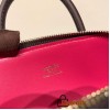 Hermes mini bolide Chevre 0G /Rouge Sellier & Framboise   Full Handmade 052