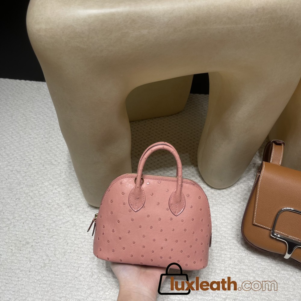 【NEW】Mini Bolide 18cm Ostrich 94 Terre Cuite  Full Hand-Stitching