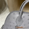 【NEW】Mini Bolide 18cm Ostrich 82 / Gris Agate  Gold Hardware Full Hand-Stitching