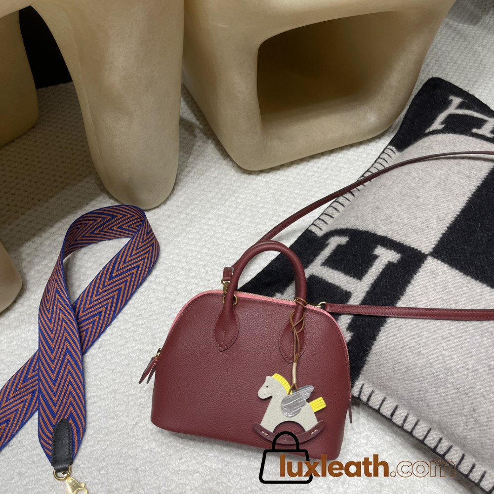 【Mini bolide】evercolor  55 / Rouge H   ×K4 Rose d’ete Gold Hardware Full Hand-Stitching