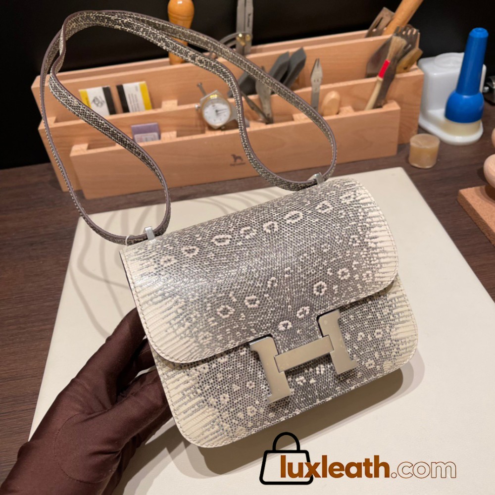 Hermes Constance 19cm 8F/ Etain Silver Hardware 18cm Full Handmade