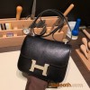 Hermes Constance 19cm lizard 89 /Black (Noir) Silver Hardware 18cm Full Handmade