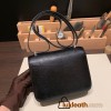 Hermes Constance 19cm lizard 89 /Black (Noir) Silver Hardware 18cm Full Handmade