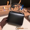 Hermes Constance 19cm box 89 /Black (Noir) Silver Hardware 18cm Full Handmade