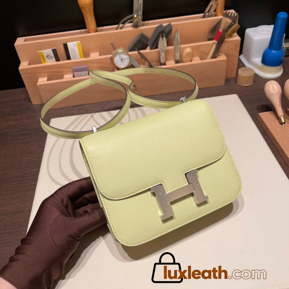 Hermes Constance 19cm Chevre R9 /Jaune Bourgeon 18cm Full Handmade