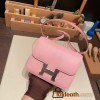 Hermes Constance 19cm Chevre 3Q /Rose Sakura Silver Hardware 18cm Full Handmade