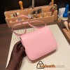 Hermes Constance 19cm Chevre 3Q /Rose Sakura Silver Hardware 18cm Full Handmade