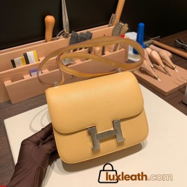 Hermes Constance 19cm Chevre 1S Foin Silver Hardware 18cm Full Handmade