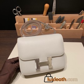 Hermes Constance 19cm swift 80 /Pearl Grey Silver Hardware 18cm Full Handmade