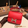 Hermes Constance 19cm swift S3/Rouge Cœur& 37/Gold Silver Hardware 18cm Full Handmade