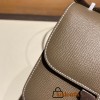 Hermes Constance 19cm Epsom 18 /Étoupe Grey Silver Hardware 18cm Full Handmade