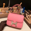 Hermes Constance 19cm 1Q/Rose Confetti Silver Hardware 18cm Full Handmade