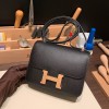 Hermes Constance 19cm Epsom 89/ Black Rose Gold Hardware 18cm Full Handmade