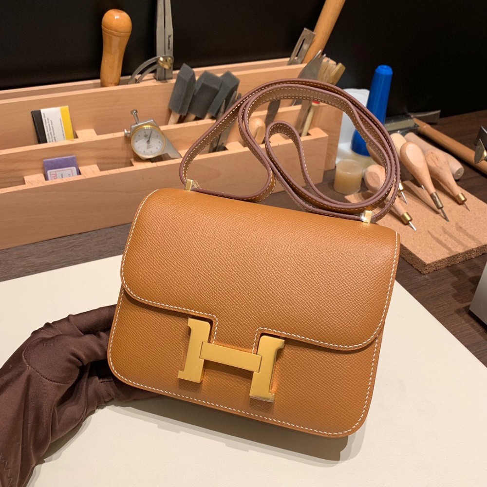  HERMES Constance ⅢMini Epsom  37/Gold   Full Handmade Gold Hardware