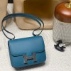  HERMES Constance ⅢMini Epsom  W0/Vert Bosphore  & S4/Deep Blue   Full Handmade