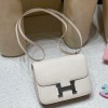  HERMES Constance ⅢMini Epsom  10/Craie    Full Handmade Silver Hardware 