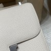  HERMES Constance ⅢMini Epsom  10/Craie    Full Handmade Silver Hardware 