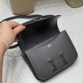  Constance HERMES Constance ⅢMini Epsom  88/Graphite    Full Handmade Silver Hardware 