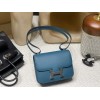 7P/Blue de Presse  & R2/Blue Agate   Silver Hardware Constance Mini Constance 19cm Epsom