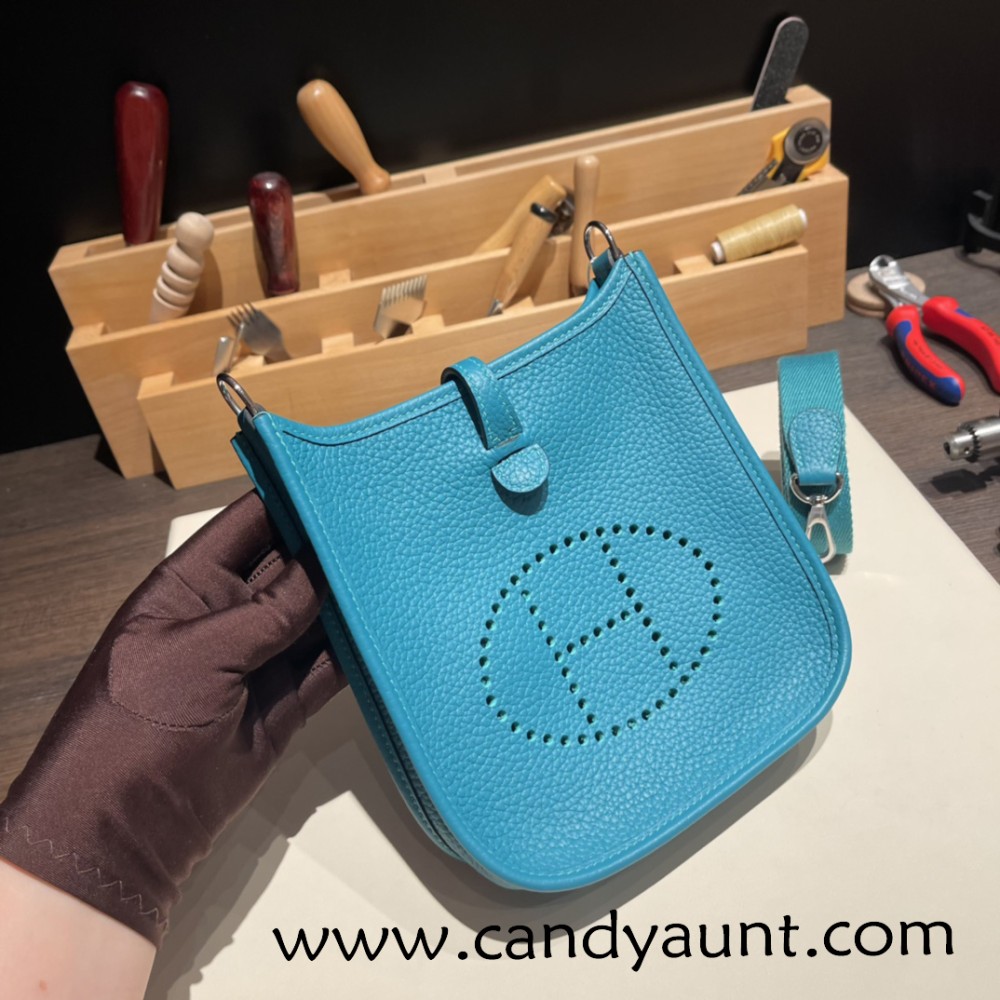 HERMES TPM Mini Evelyn Clemence 7T/ Blue Electric