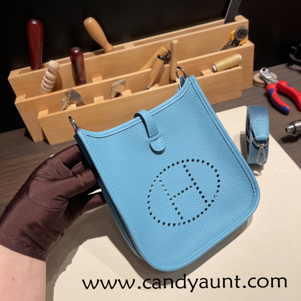 HERMES TPM Mini Evelyn Clemence 8F /Etain SilverHardware