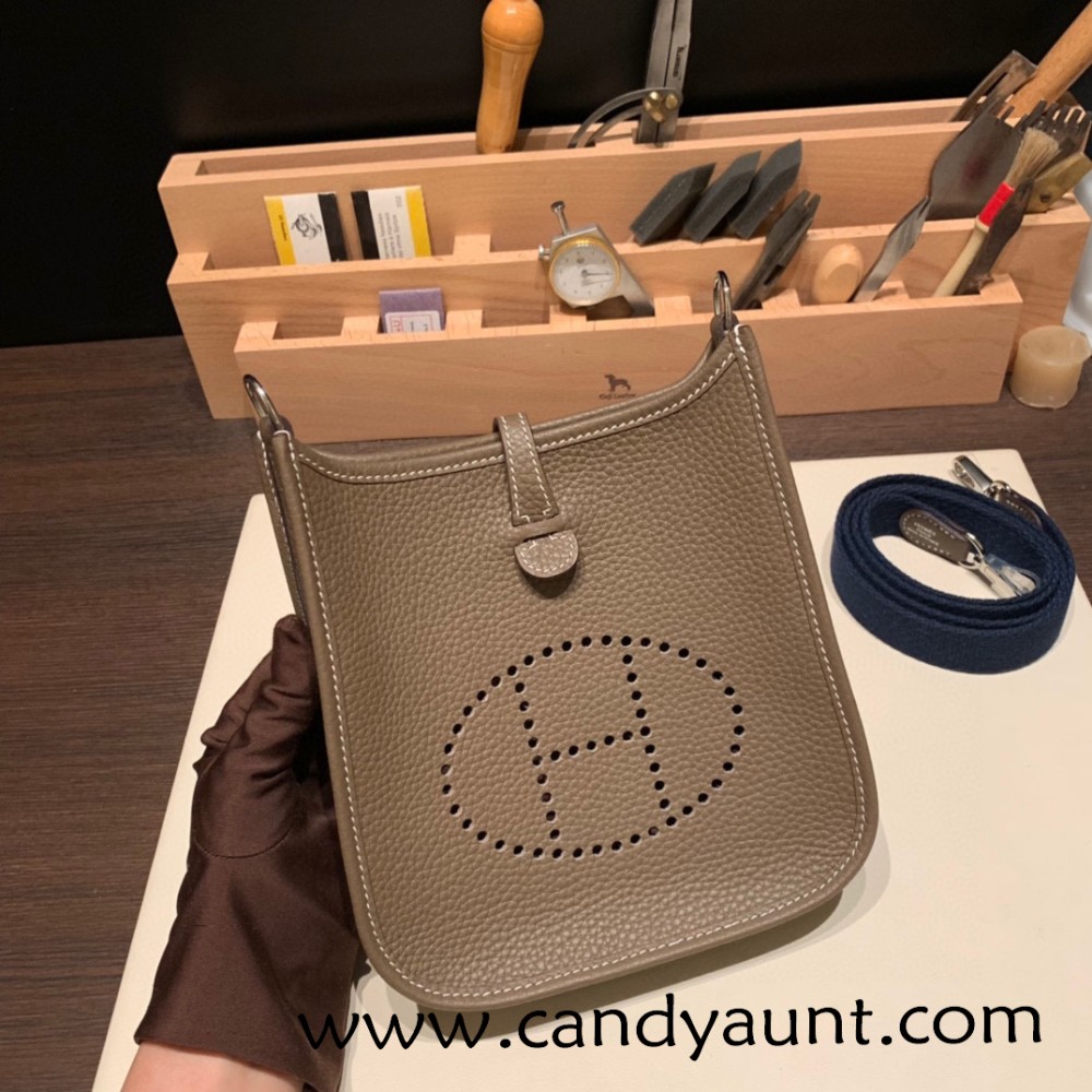 HERMES TPM Mini Evelyn Clemence 8F /Etain SilverHardware