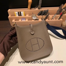 HERMES TPM Mini Evelyn Clemence 2Z/ Blue nuit SilverHardware