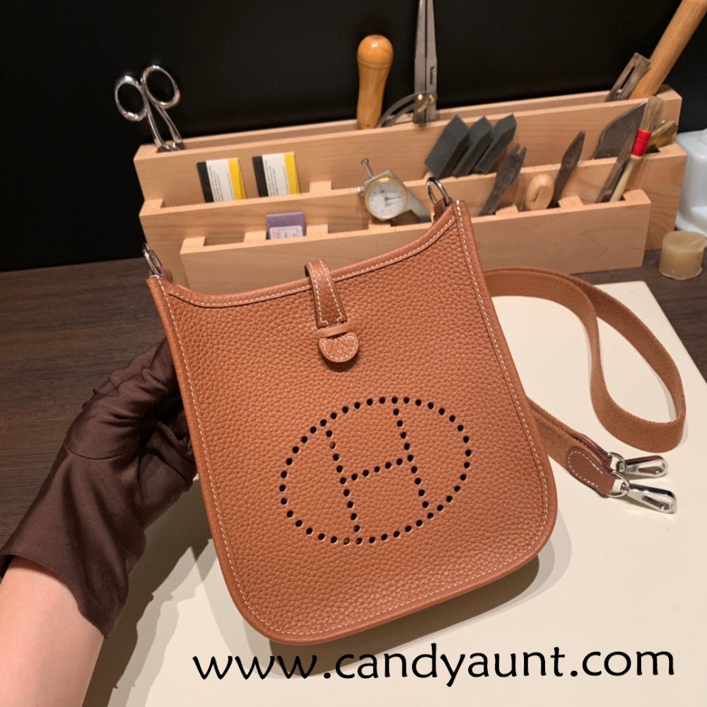 HERMES TPM Mini Evelyn Clemence 93 /Orange GoldHardware