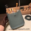 HERMES TPM Mini Evelyn Clemence 89 /Black (Noir) GoldHardware