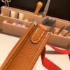 HERMES TPM Mini Evelyn Clemence 18 /Étoupe Grey GoldHardware
