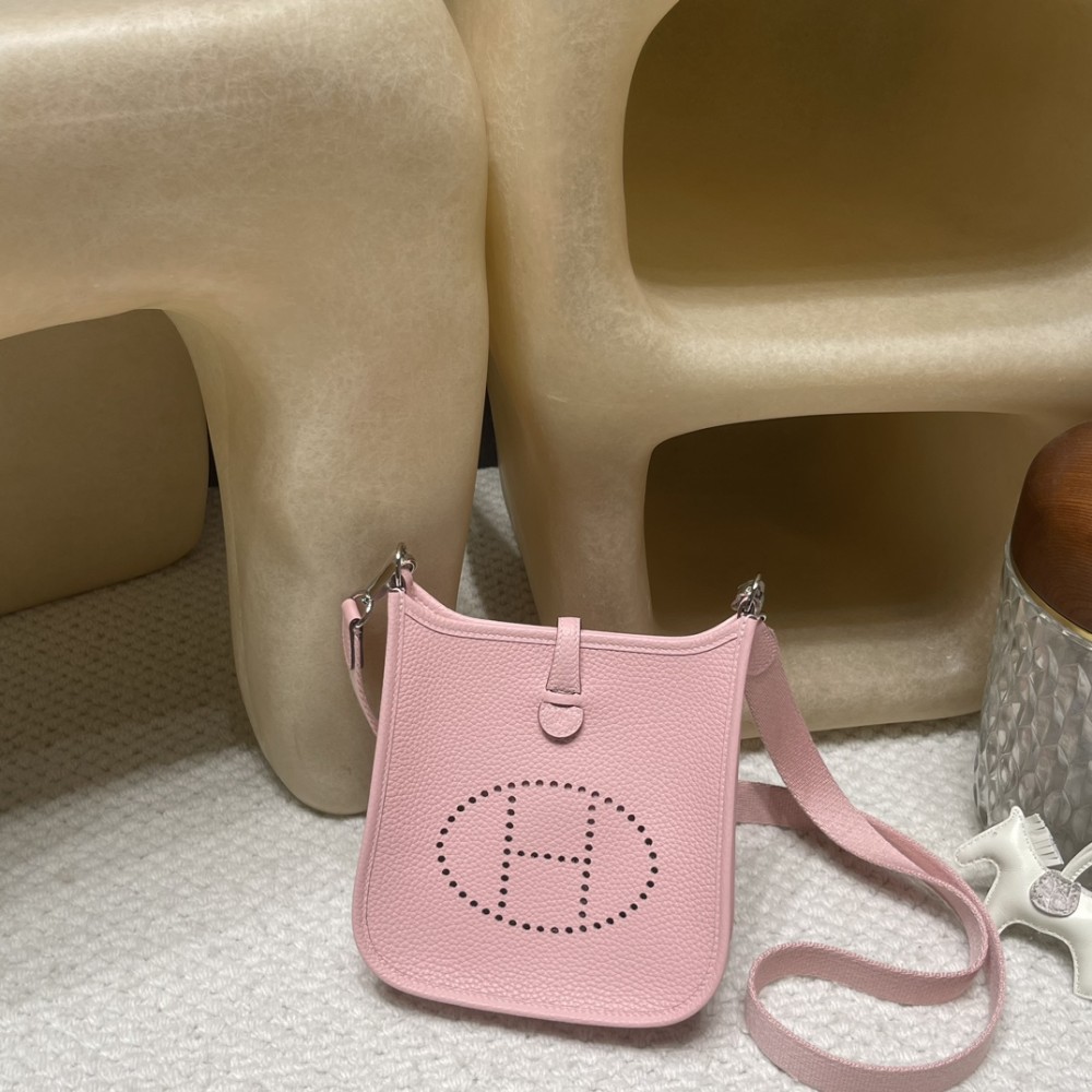 HERMES TPM Mini Evelyn Clemence 80 /Pearl Grey GoldHardware