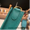 Hermes Evelyn 29cm Clemence 18 Z6 /Malachite Gold Hardware