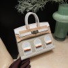 Birkin20 Crocodile Small House White Silver Hardware Phw  Faubourg sous la neige