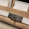 Birkin20 Crocodile Small House White Silver Hardware Phw  Faubourg sous la neige