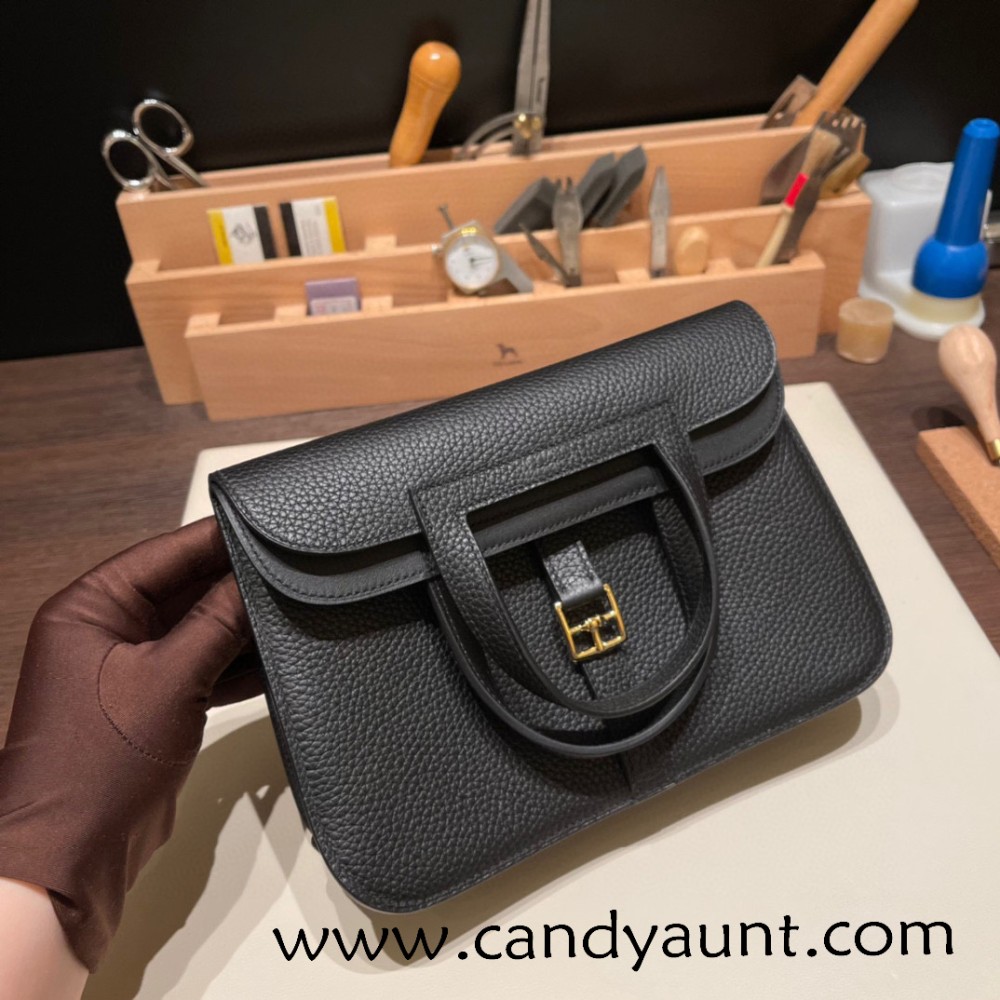 25cm Halzan CLEMENCE  TC  89/ Black Gold Hardware Full Handmade