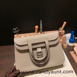 31cm Halzan CLEMENCE  TC  M8 Gris Asphalt   Silver Hardware  Full Handmade