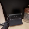 89/Black (Noir)  Shoulder Bag Halzan Zip MiniSilver HardwareSilver Hardware  Full Handmade